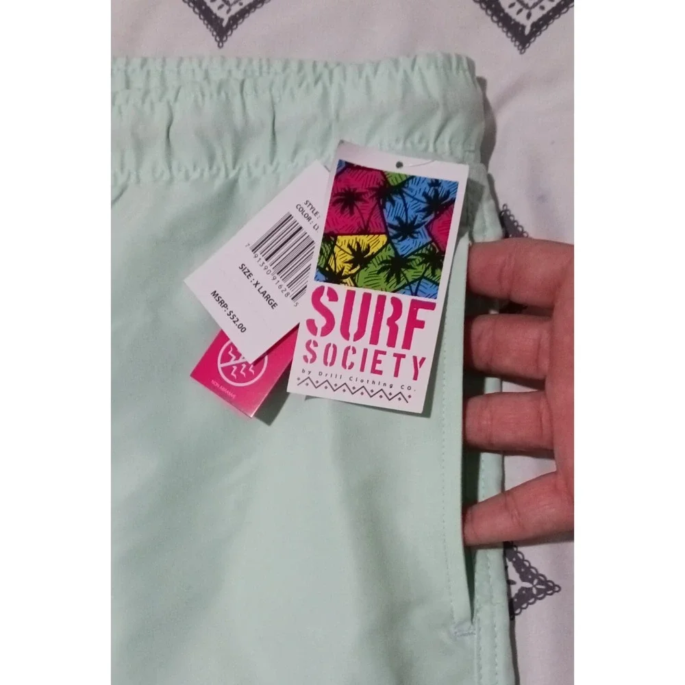 Drill Clothing Surf Society Swim Trunks Shorts Pastel‎ Colorblock Mens XL